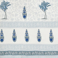 BLOCKS OF INDIA Hand Block Printed Cotton Daylight Curtain with Eyelets(Set of 2 Curtains) (Flower 214 cm / Door)