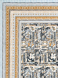 Hand Block Printed Cotton Super King Size Bedsheet(270x 270) (HAND BRUSH GREY)