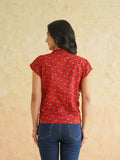 BLOCKS OF INDIA Linen Blend Cotton Cap Top For Women Color 4