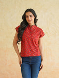 BLOCKS OF INDIA Linen Blend Cotton Cap Top For Women Color 4