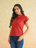 BLOCKS OF INDIA Linen Blend Cotton Cap Top For Women Color 4