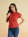 BLOCKS OF INDIA Linen Blend Cotton Cap Top For Women Color 4