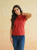 BLOCKS OF INDIA Linen Blend Cotton Cap Top For Women Color 4