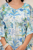 Hand Block Kaftan in Pure Cotton Fabric KAFTAN_BLUE TRIBE