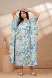 Hand Block Kaftan in Pure Cotton Fabric KAFTAN_BLUE TRIBE
