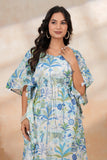 Hand Block Kaftan in Pure Cotton Fabric KAFTAN_BLUE TRIBE