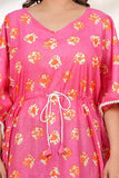 Hand Block Kaftan in Pure Cotton Fabric KAFTAN_PINK SQUARE