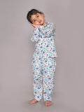 BLOCKS OF INDIA Cotton Hand Block Animal Print Nightwear For Kids Unisex