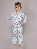 BLOCKS OF INDIA Cotton Hand Block Animal Print Nightwear For Kids Unisex