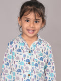 BLOCKS OF INDIA Cotton Hand Block Animal Print Nightwear For Kids Unisex