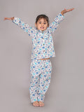 BLOCKS OF INDIA Cotton Hand Block Animal Print Nightwear For Kids Unisex
