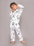 BLOCKS OF INDIA Cotton Hand Block Animal Print Nightwear For Kids Unisex