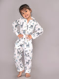 BLOCKS OF INDIA Cotton Hand Block Animal Print Nightwear For Kids Unisex