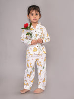 BLOCKS OF INDIA Cotton Hand Block Animal Print Nightwear For Kids Unisex