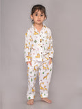 BLOCKS OF INDIA Cotton Hand Block Animal Print Nightwear For Kids Unisex