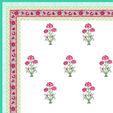 Cotton Dohar / Blanket King Bed Size Hand Block Printed (TURQUOISE FLOWER)