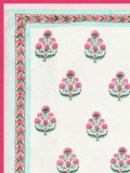 Hand Block Printed Cotton Summer Queen Size Reversible Printed Malmal Dohar Pink Gamla