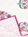 Hand Block Printed Cotton Summer Queen Size Reversible Printed Malmal Dohar Pink Gamla