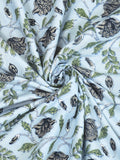 Hand Block Printed 100% Cotton Dohar King Size Reversible (Blue Tree of Life)