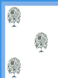 Hand Block Printed 100% Cotton Dohar King Size Reversible (Blue Tree of Life)