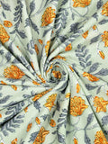Hand Block Printed 100% Cotton Dohar King Size Reversible (Green Tree Of Life)