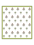 Hand Block Printed 100% Cotton Dohar King Size Reversible (Open Green Motifs)