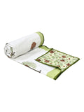 Hand Block Printed 100% Cotton Dohar King Size Reversible (Open Green Motifs)