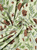 Hand Block Printed 100% Cotton Dohar King Size Reversible (Open Green Motifs)