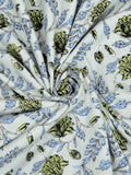 Hand Block Printed 100% Cotton Dohar King Size Reversible (Open Grey Motif)