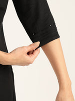 BLOCKS OF INDIA Women Solid Kurta With Trouser (Black)