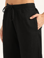 BLOCKS OF INDIA Women Solid Kurta With Trouser (Black)