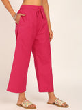 BLOCKS OF INDIA Women Solid Kurta With Trouser (Pink)