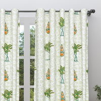 BLOCKS OF INDIA Hand Block Printed Cotton Daylight Curtain with Eyelets(Set of 2 Curtains) (Flower 214 cm / Door)