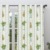 BLOCKS OF INDIA Hand Block Printed Cotton Daylight Curtain with Eyelets(Set of 2 Curtains) (Flower 214 cm / Door)