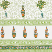 BLOCKS OF INDIA Hand Block Printed Cotton Daylight Curtain with Eyelets(Set of 2 Curtains) (Flower 214 cm / Door)