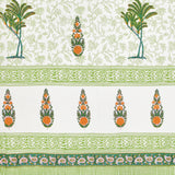 BLOCKS OF INDIA Hand Block Printed Cotton Daylight Curtain with Eyelets(Set of 2 Curtains) (Flower 214 cm / Door)