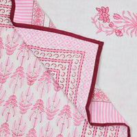 BLOCKS OF INDIA Hand Block Printed Cotton Summer Single Size Reversible Printed Malmal Dohar Maroon Leaf