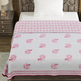 BLOCKS OF INDIA Hand Block Printed Cotton Summer Single Size Reversible Printed Malmal Dohar Maroon Leaf