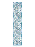 Hand Block Printed Cotton Table Runner, Mat and Napkin Set for Center/Dining Table (Blue Green)