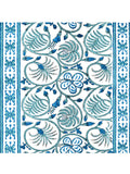 Hand Block Printed Cotton Table Runner, Mat and Napkin Set for Center/Dining Table (Blue Green)
