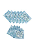 Hand Block Printed Cotton Table Runner, Mat and Napkin Set for Center/Dining Table (Blue Green)