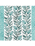 Hand Block Printed Cotton Table Runner, Mat and Napkin Set for Center/Dining Table (Green Bel)