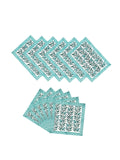 Hand Block Printed Cotton Table Runner, Mat and Napkin Set for Center/Dining Table (Green Bel)