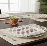 Hand Block Print Cotton Table Napkin (Pink Grey Buti)