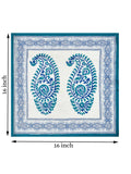 BLOCKS OF INDIA Hand Block Print Cotton Table Napkin (Blue Boota)