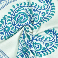 BLOCKS OF INDIA Hand Block Print Cotton Table Napkin (Blue Boota)
