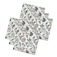 BLOCKS OF INDIA Hand Block Print Cotton Table Napkin (Grey Jaal)