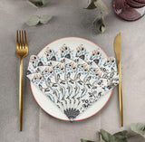 BLOCKS OF INDIA Hand Block Print Cotton Table Napkin (Grey Jaal)