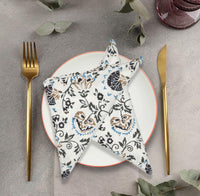BLOCKS OF INDIA Hand Block Print Cotton Table Napkin (Grey Jaal)