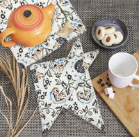 BLOCKS OF INDIA Hand Block Print Cotton Table Napkin (Grey Jaal)